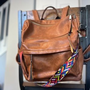 Vegan Leather Convertible Backpack